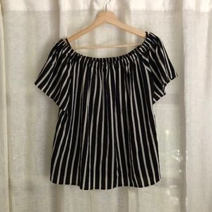 French Connection Stripes Off-the-Shoulder Top